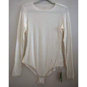 Intimissimi BOD28G-231I Women's Sz L Ivory Modal & Cashmere L/S Bodysuit